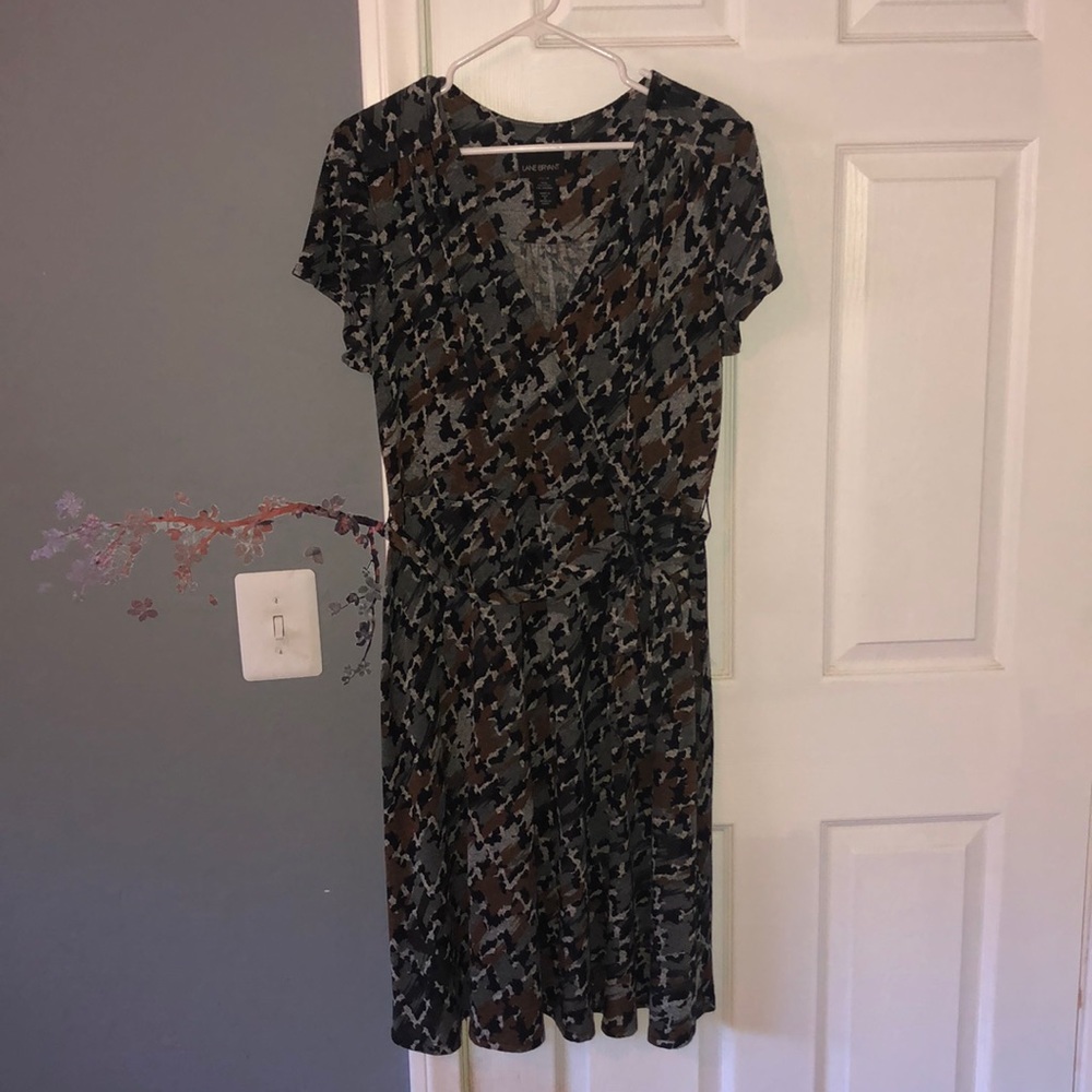 Faux Wrap Midi Dress